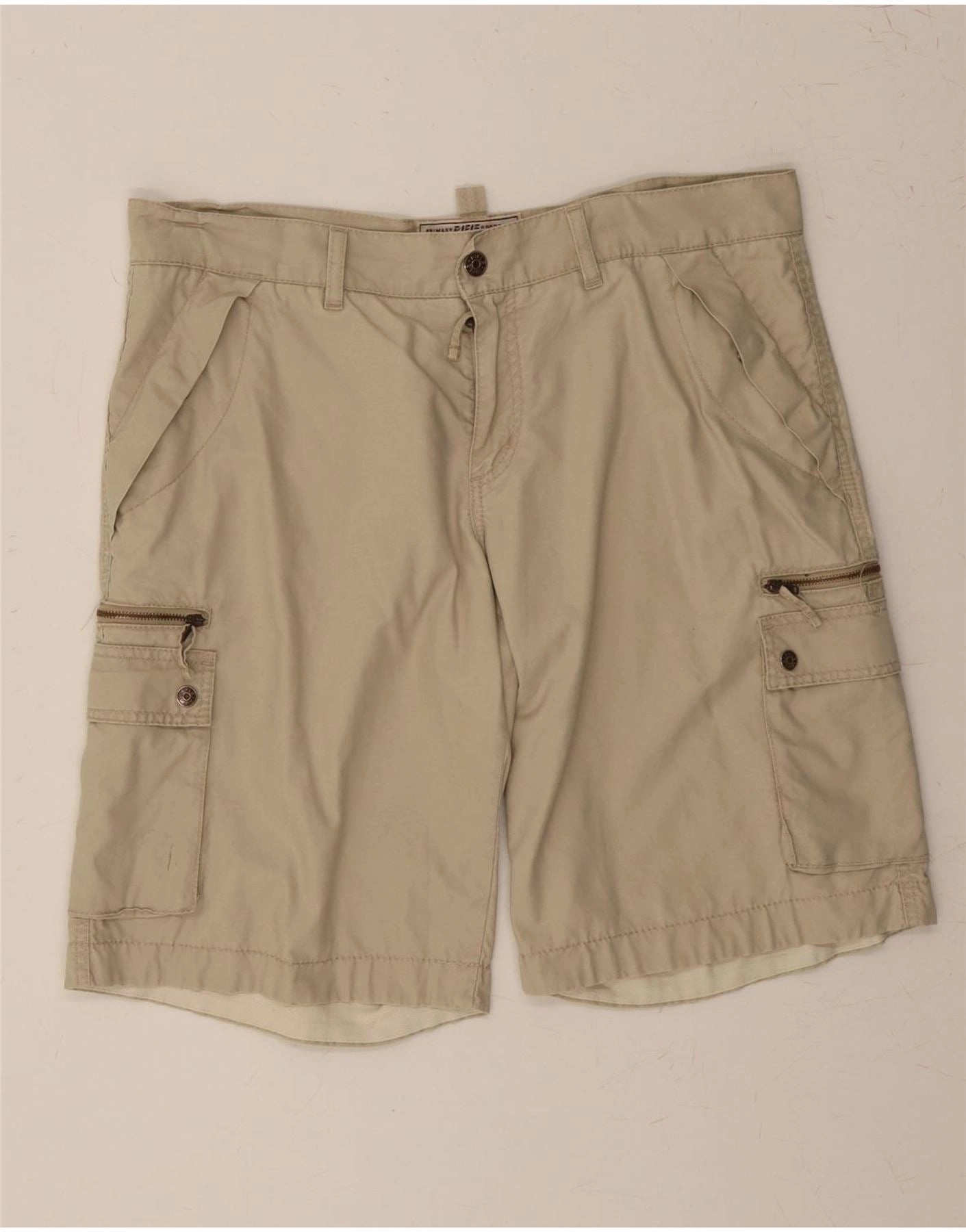Fitness Enthusiast Cozy Wear RIFLE Mens Cargo Shorts W34 Large Beige Cotton