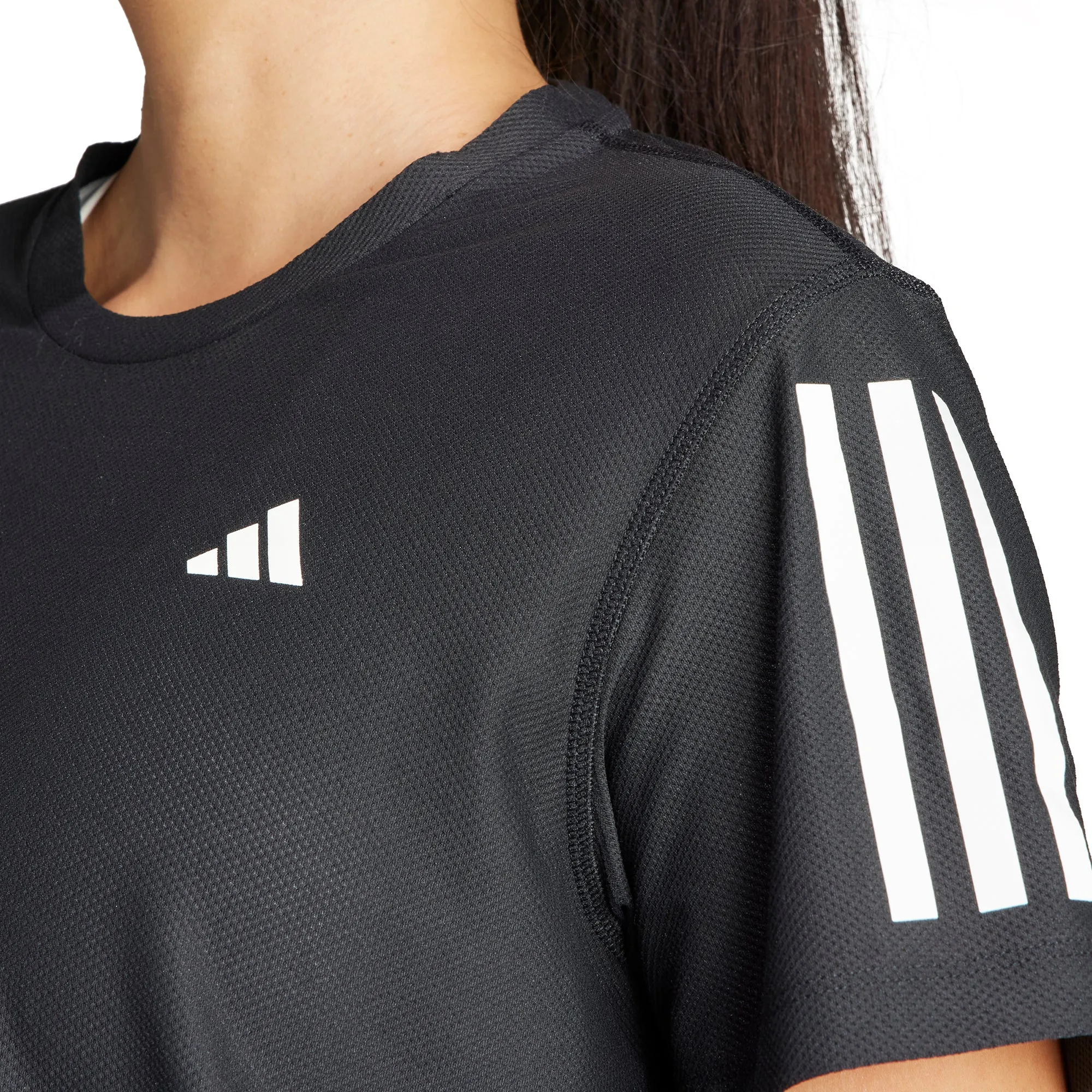 TearResistant Fabric adidas Own The Run Short Sleeve Womens Running Top - Black