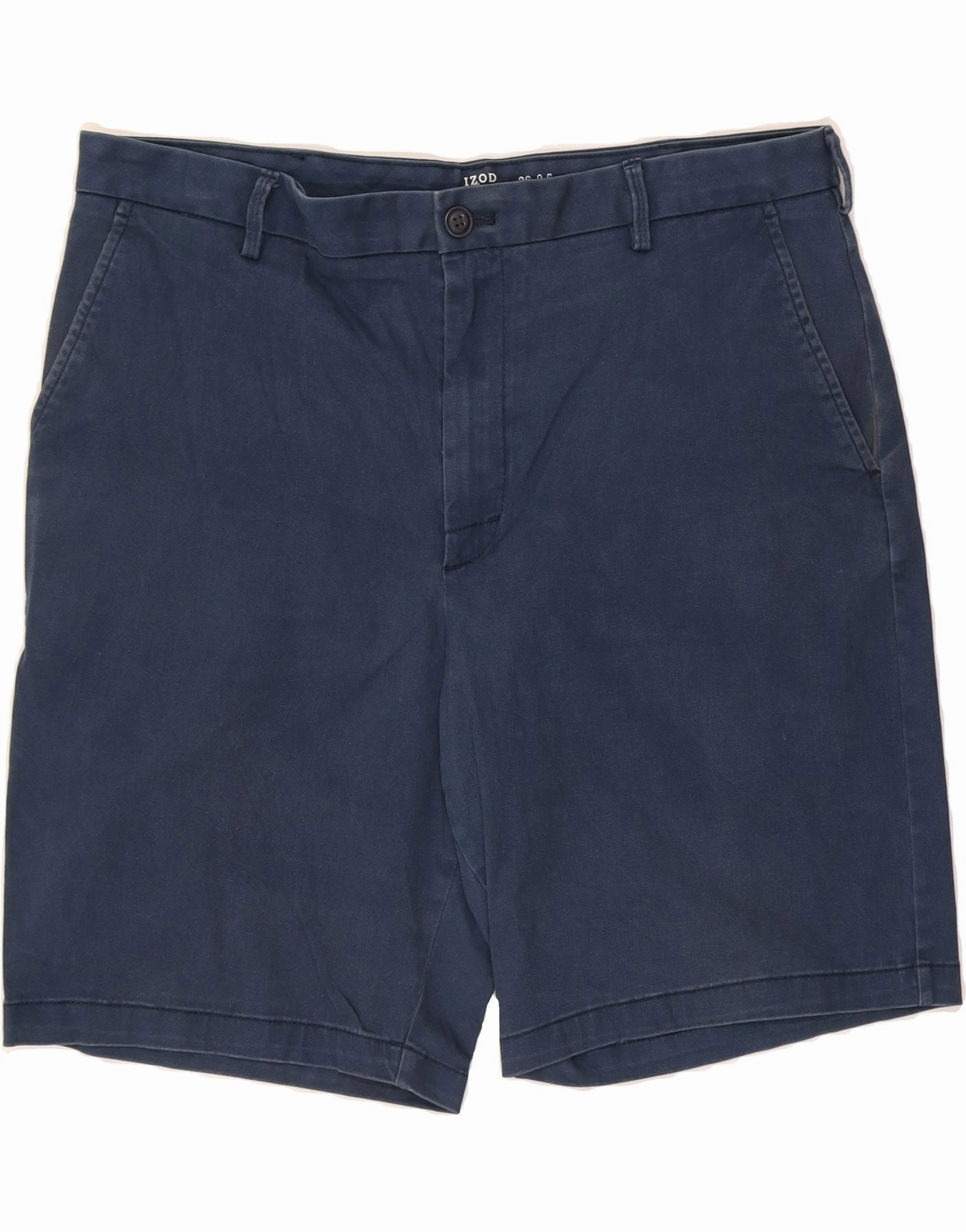 IZOD Mens Salt Water Chino Shorts W36 Large Navy Blue Cotton All Comfort Outdoor Use