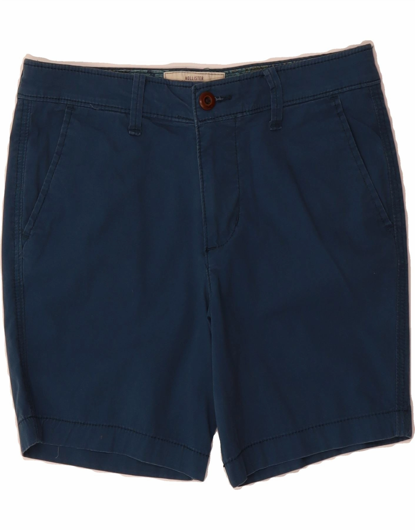HOLLISTER Mens Chino Shorts W28 Small Blue Cotton No Cling Eco Friendly Dye Process