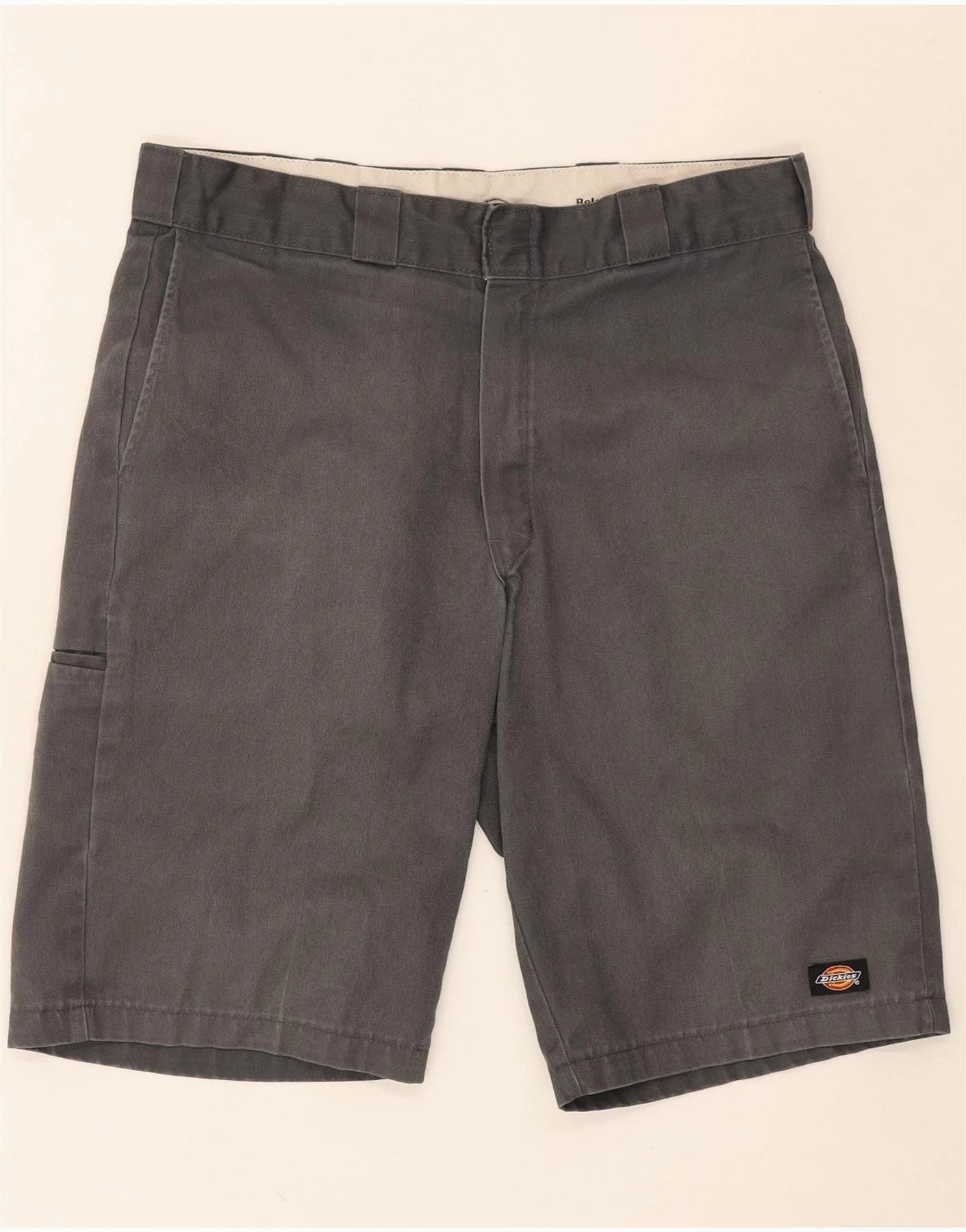 DICKIES Mens Relaxed Fit Casual Shorts W36 Large Grey Polyester Recycled Elastic Trim