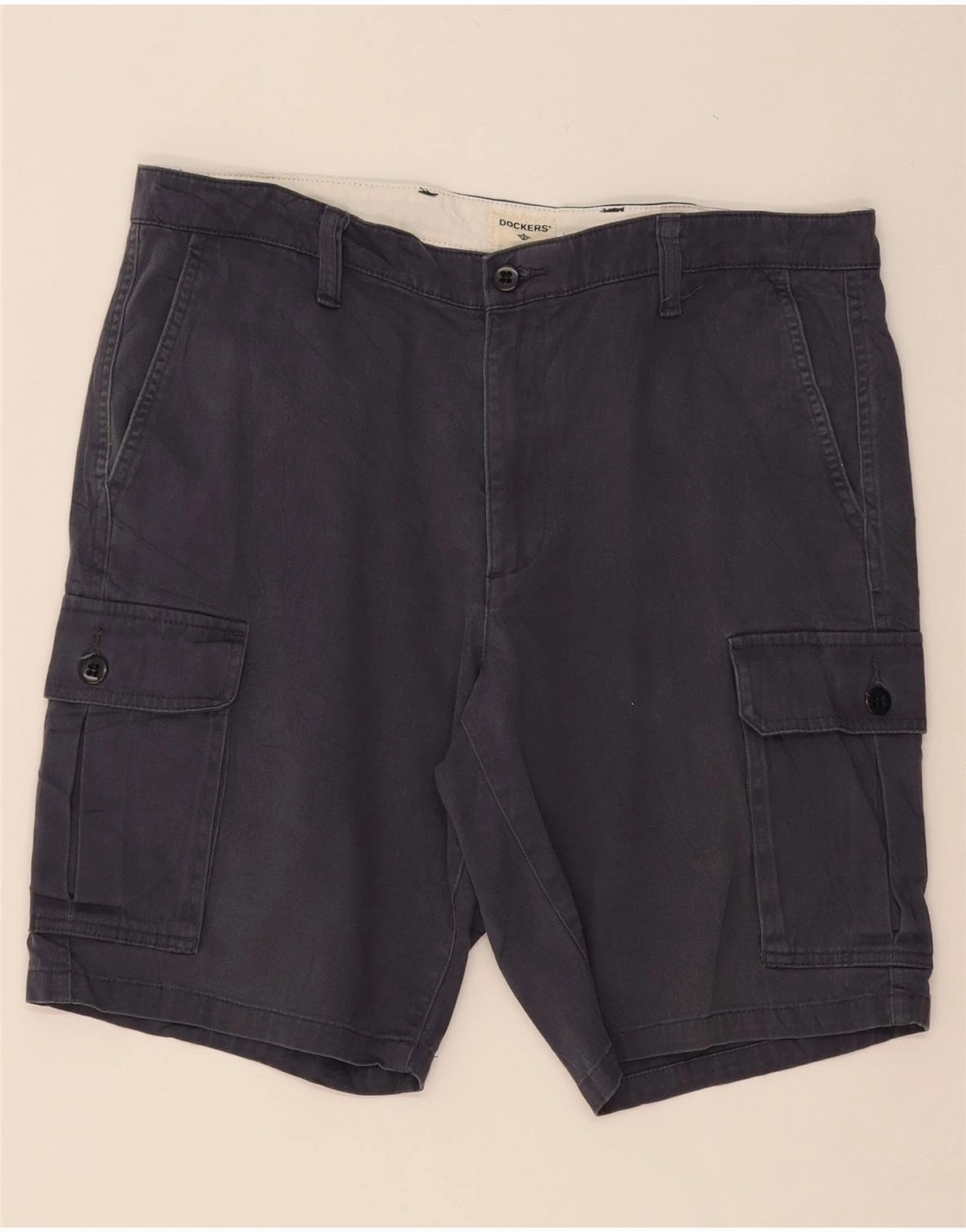 DOCKERS Mens Cargo Shorts W36 Large Navy Blue Cotton maternity option