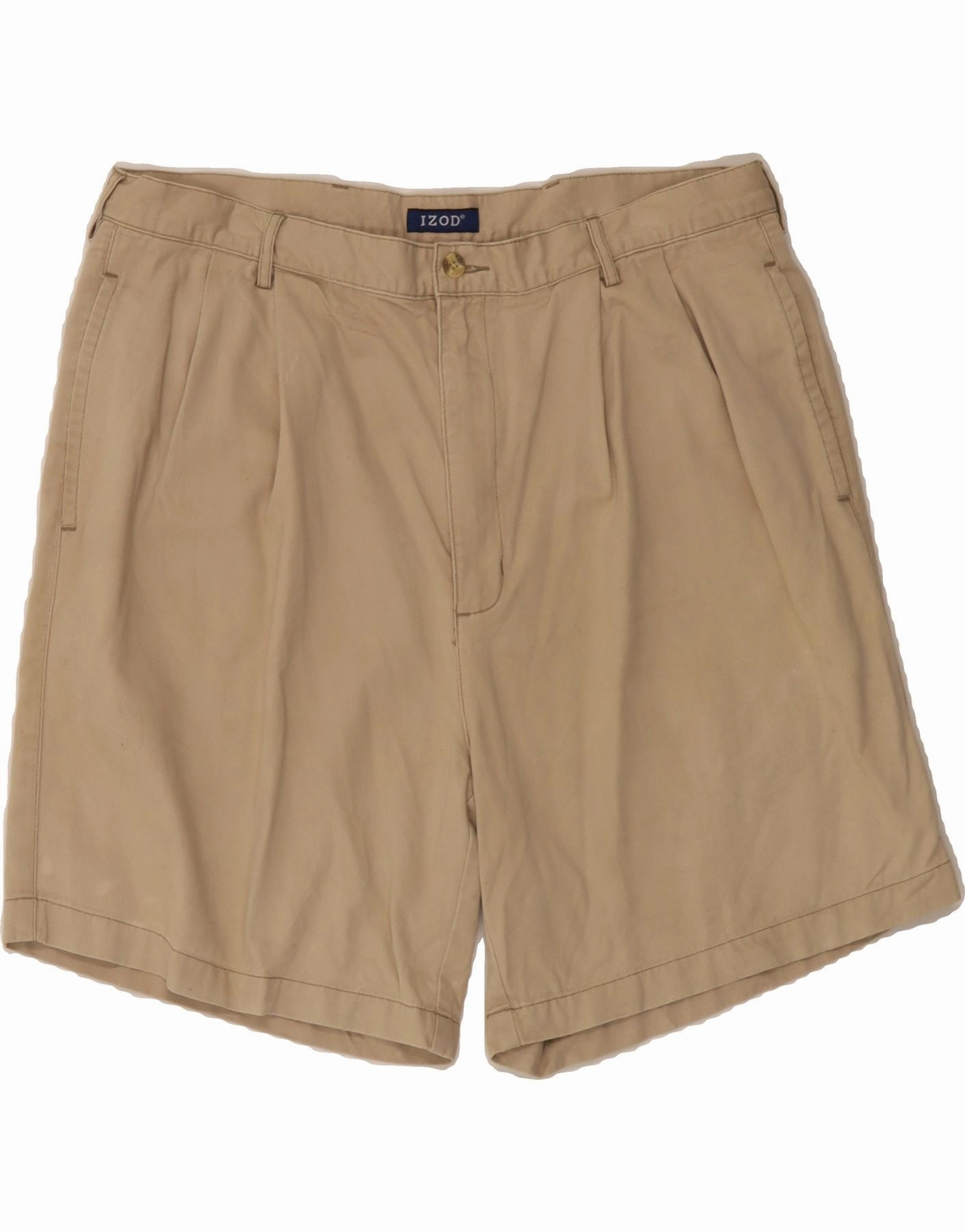 laid-back style Stretchable Waist IZOD Mens Pegged Chino Shorts W38 XL Beige Cotton
