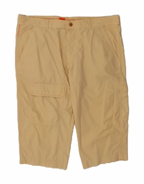 HUGO BOSS Mens Cargo Bermuda Shorts IT 56 3XL W38 Beige Cotton Tactile Feedback Loops silk blend