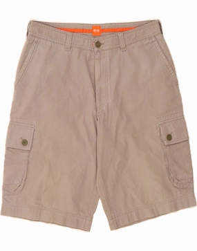 HUGO BOSS Mens Cargo Shorts IT 50 Large W33 Grey Cotton Anti Slip Waist Grip hoodie