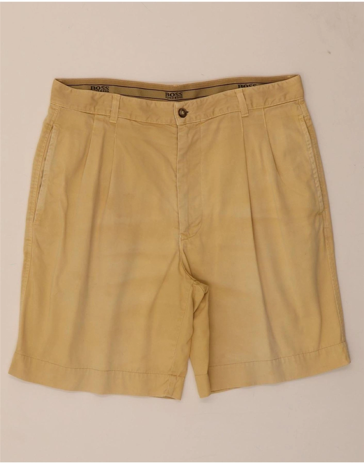 Sleepwear HUGO BOSS Mens Chino Shorts IT 52 XL W34 Beige Wool