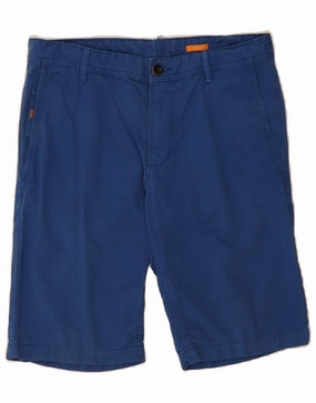 HUGO BOSS Mens Chino Shorts  W32 Medium Blue Cotton Core Fit Stretch Movement