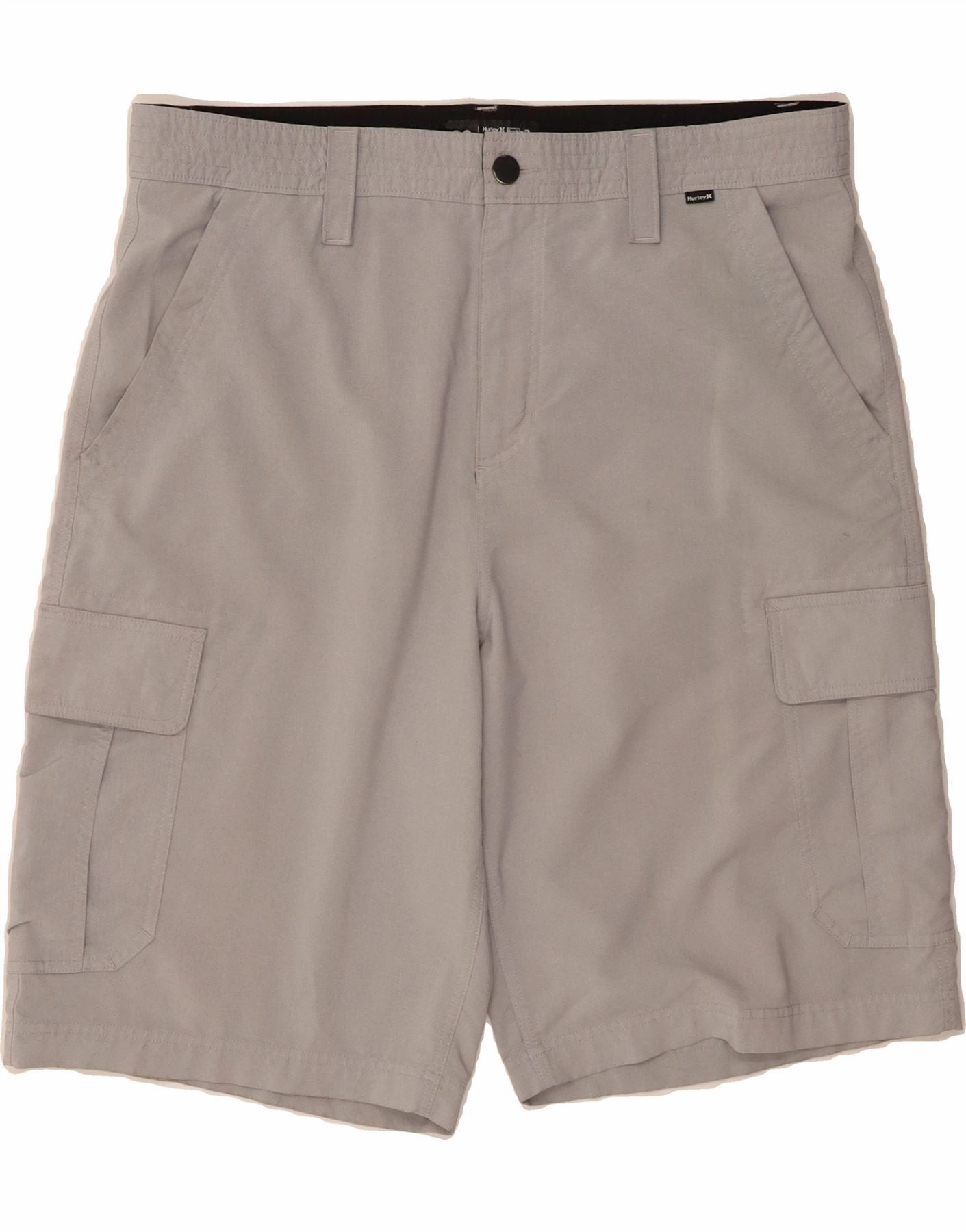HURLEY Mens Cargo Shorts W38 XL Grey Polyester Breathable wear stretchy design