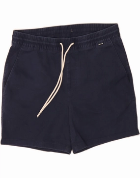 HURLEY Mens Chino Shorts Large W34 Navy Blue Cotton Adjustable Drawcord