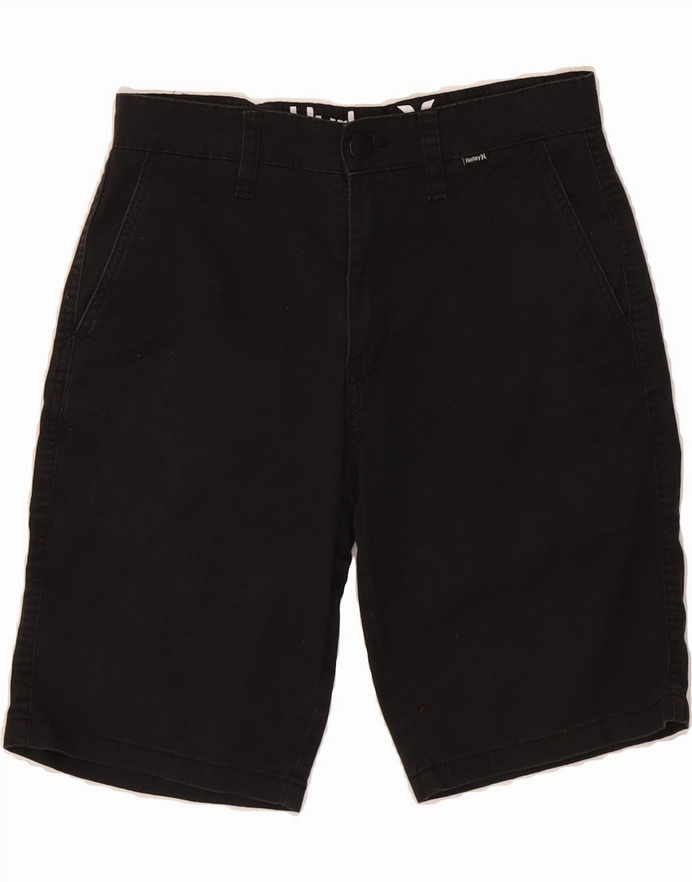 HURLEY Mens Chino Shorts W28 Small  Black Cotton WindResistantWeave