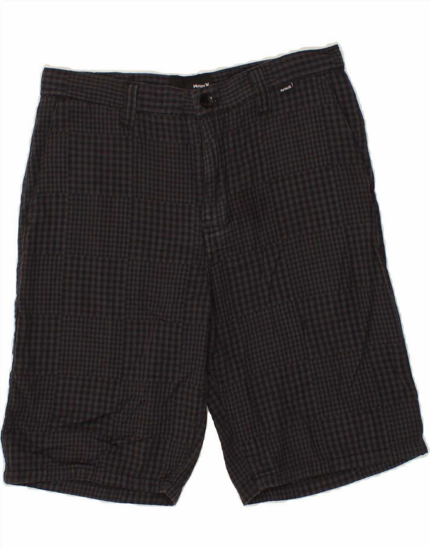 Relaxed Waistband HURLEY Mens Chino Shorts W30 Medium  Grey Gingham