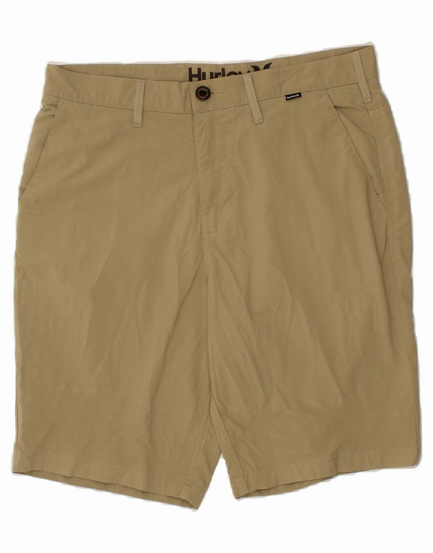 Dynamic Tension Control HURLEY Mens Chino Shorts W31 Medium Beige Polyester