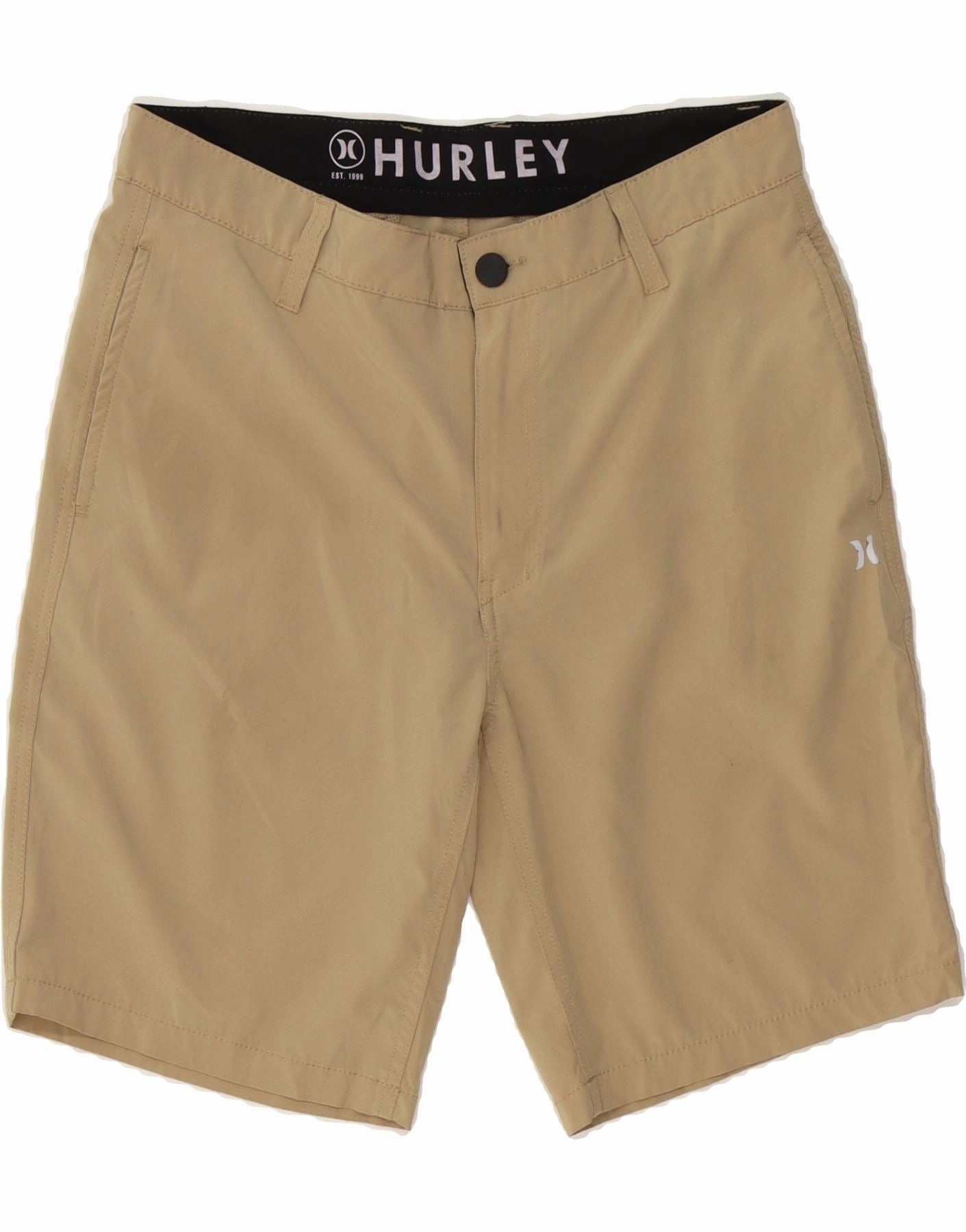 HURLEY Mens Chino Shorts W32 Medium Beige Polyester Formal Occasion Breathable layers