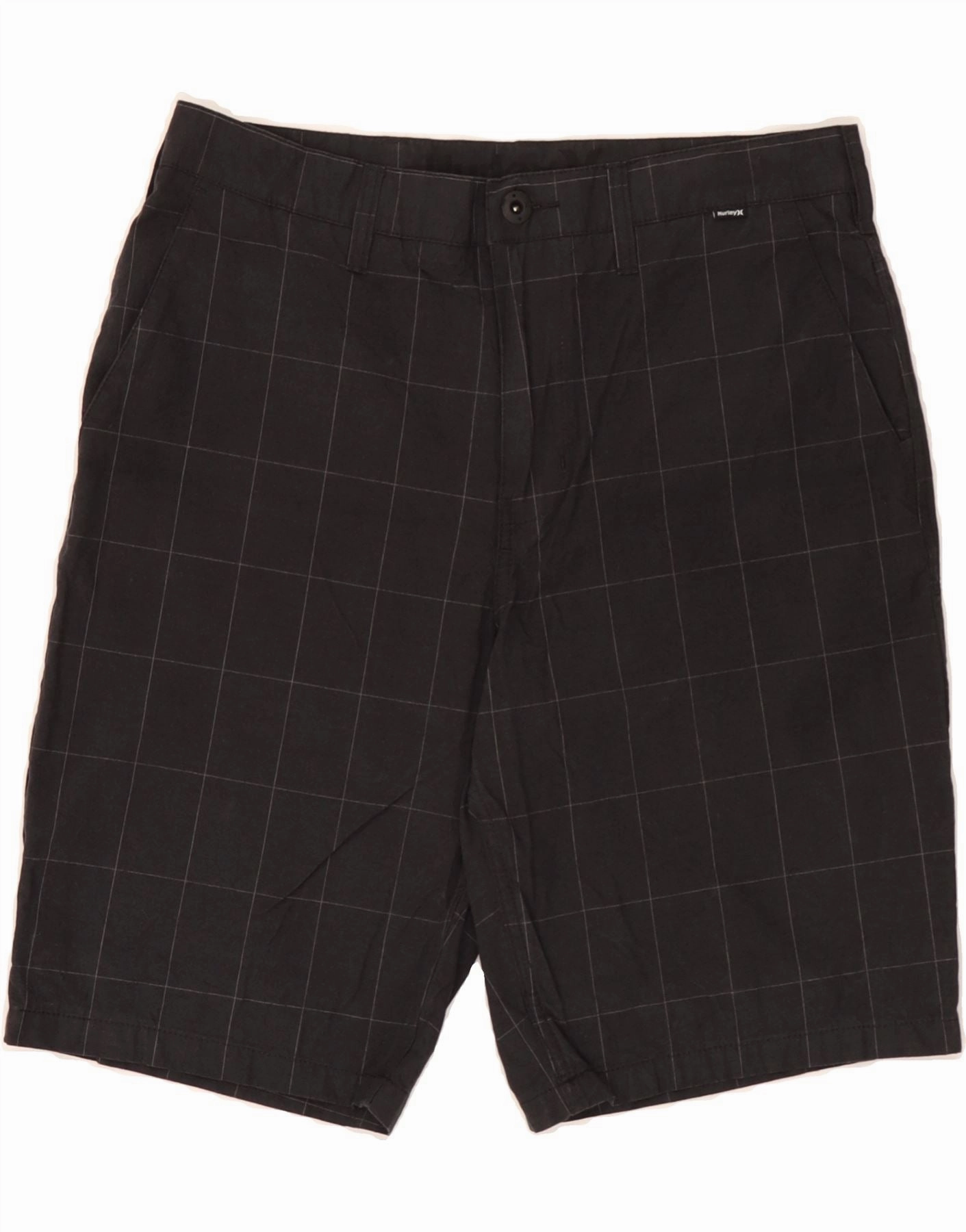 Casual Outfit Non Restrictive Waistband HURLEY Mens Chino Shorts W32 Medium Black Check Cotton