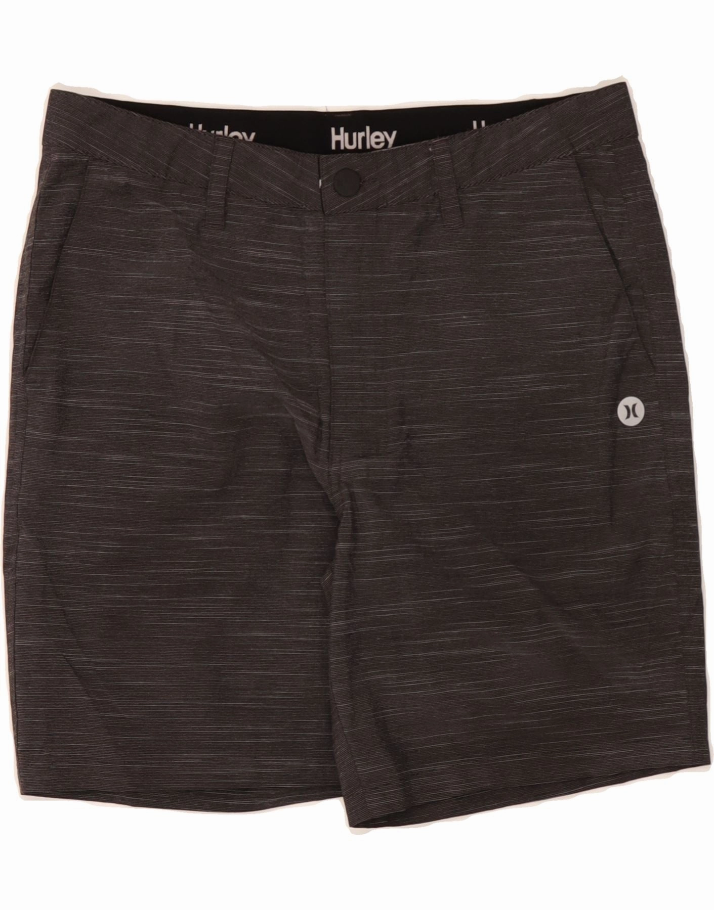 HURLEY Mens Chino Shorts W32 Medium Grey Flecked Polyester hiking clothes Hot Day
