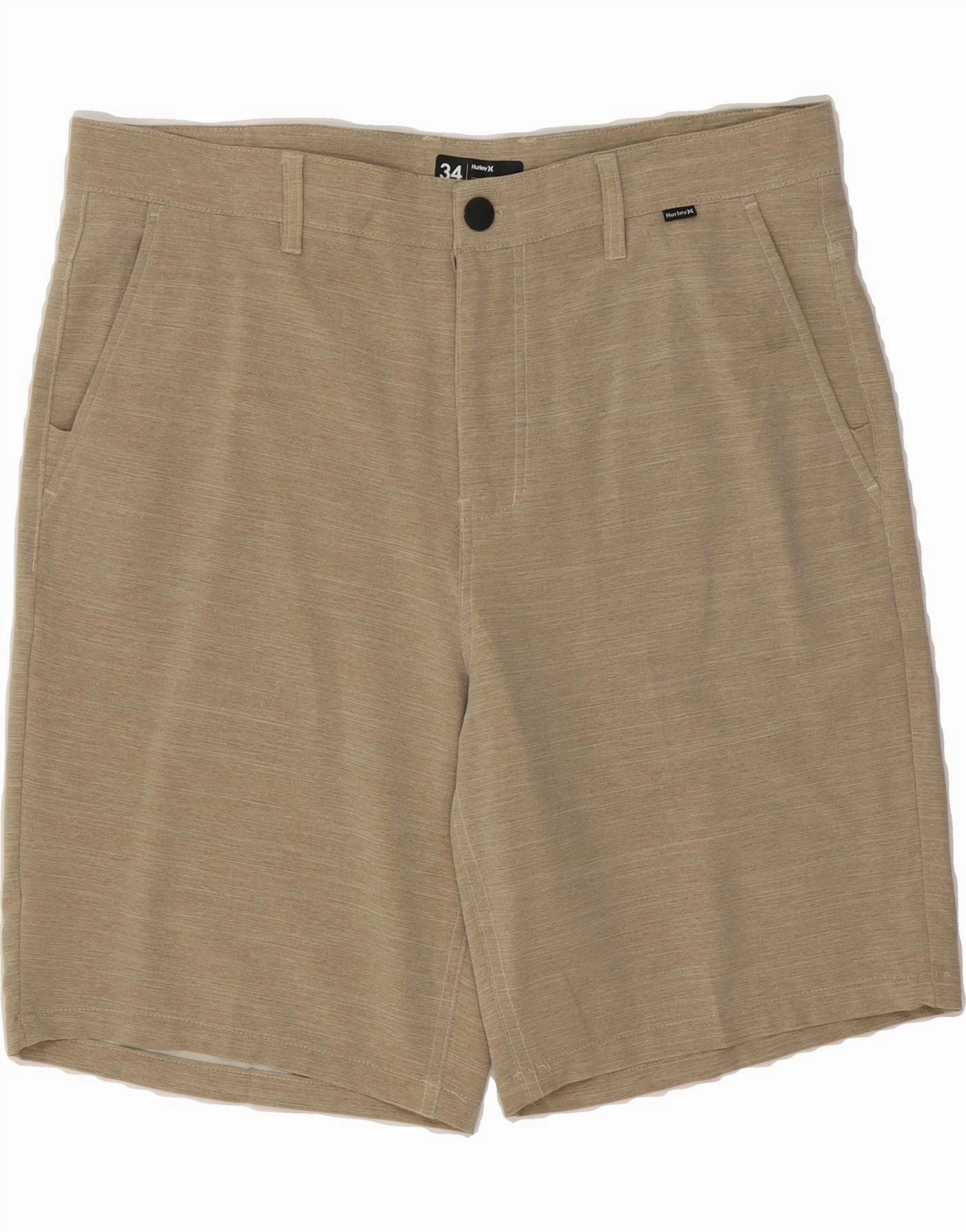 HURLEY Mens Chino Shorts W34 Large Beige Polyester Layered Protection System