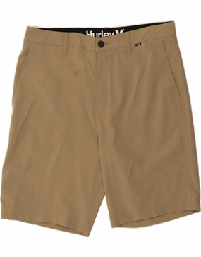 HURLEY Mens Chino Shorts W34 Large  Beige Polyester MoistureWickingLining