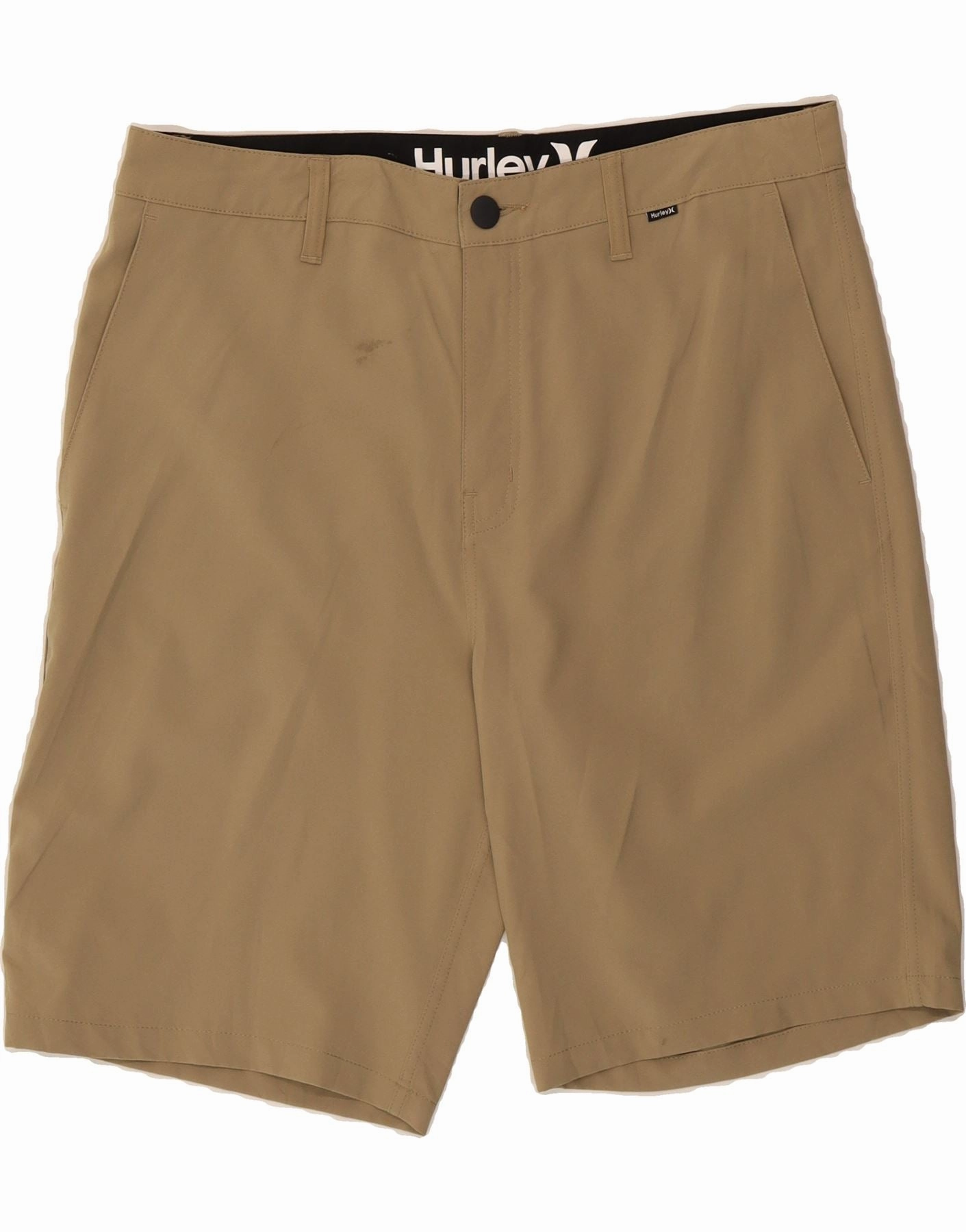 HURLEY Mens Chino Shorts W34 Large  Beige Polyester MoistureWickingLining