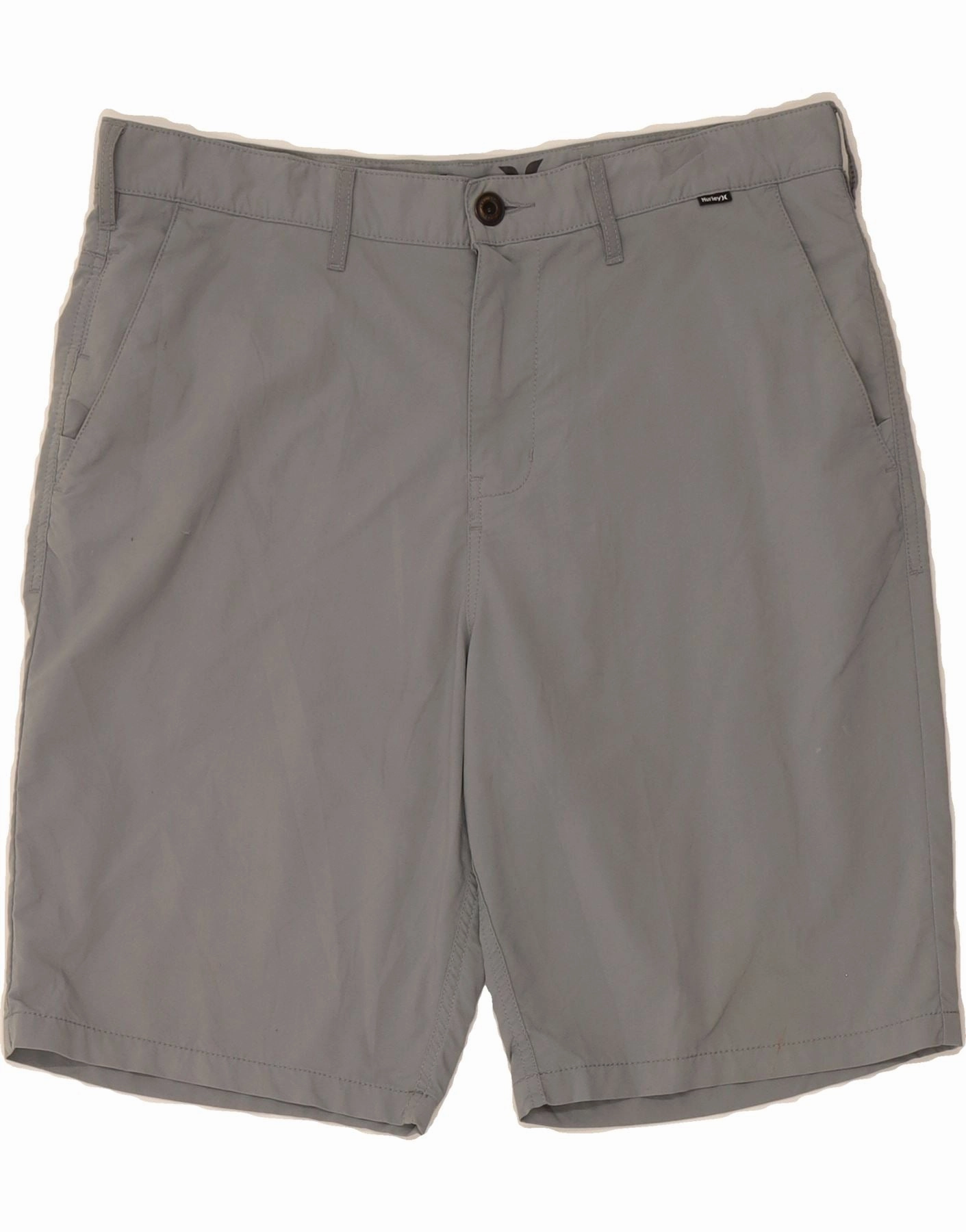 HURLEY Mens Chino Shorts W34 Large  Grey Nylon AbrasionResistant Durable Comfort
