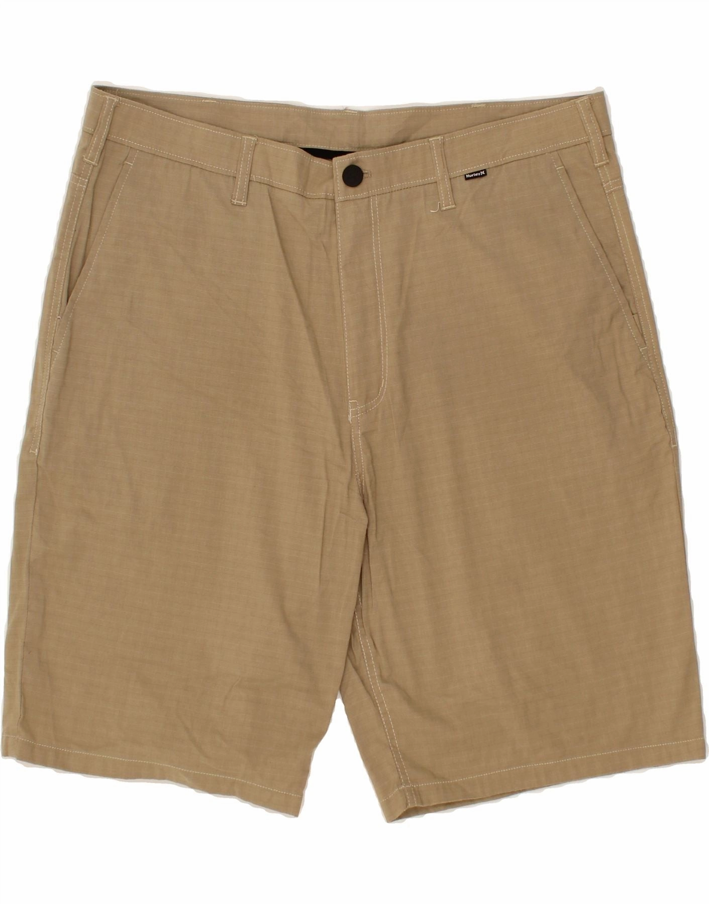HURLEY Mens Chino Shorts W36 Large  Beige Polyester denim alternative Windproof Design