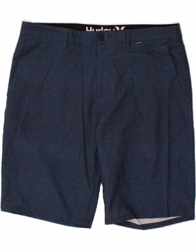HURLEY Mens Chino Shorts W36 Large  Navy Blue Pinstripe Polyester Breathable fabric construction
