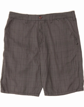 HURLEY Mens Chino Shorts W38 XL  Grey Check Sleek Design Clean Finish