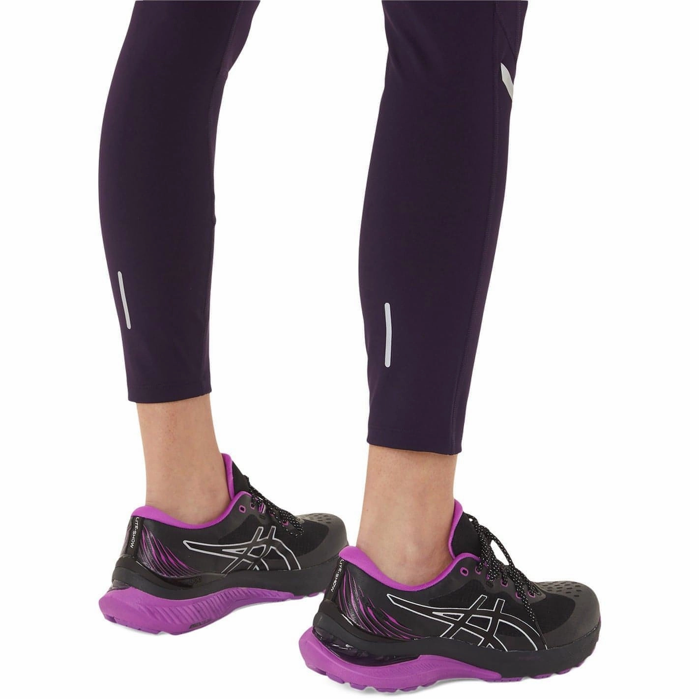 Asics Lite-Show Womens Long Running Tights - Purple Eco Friendly Luxury Choice Anti Pilling Technology