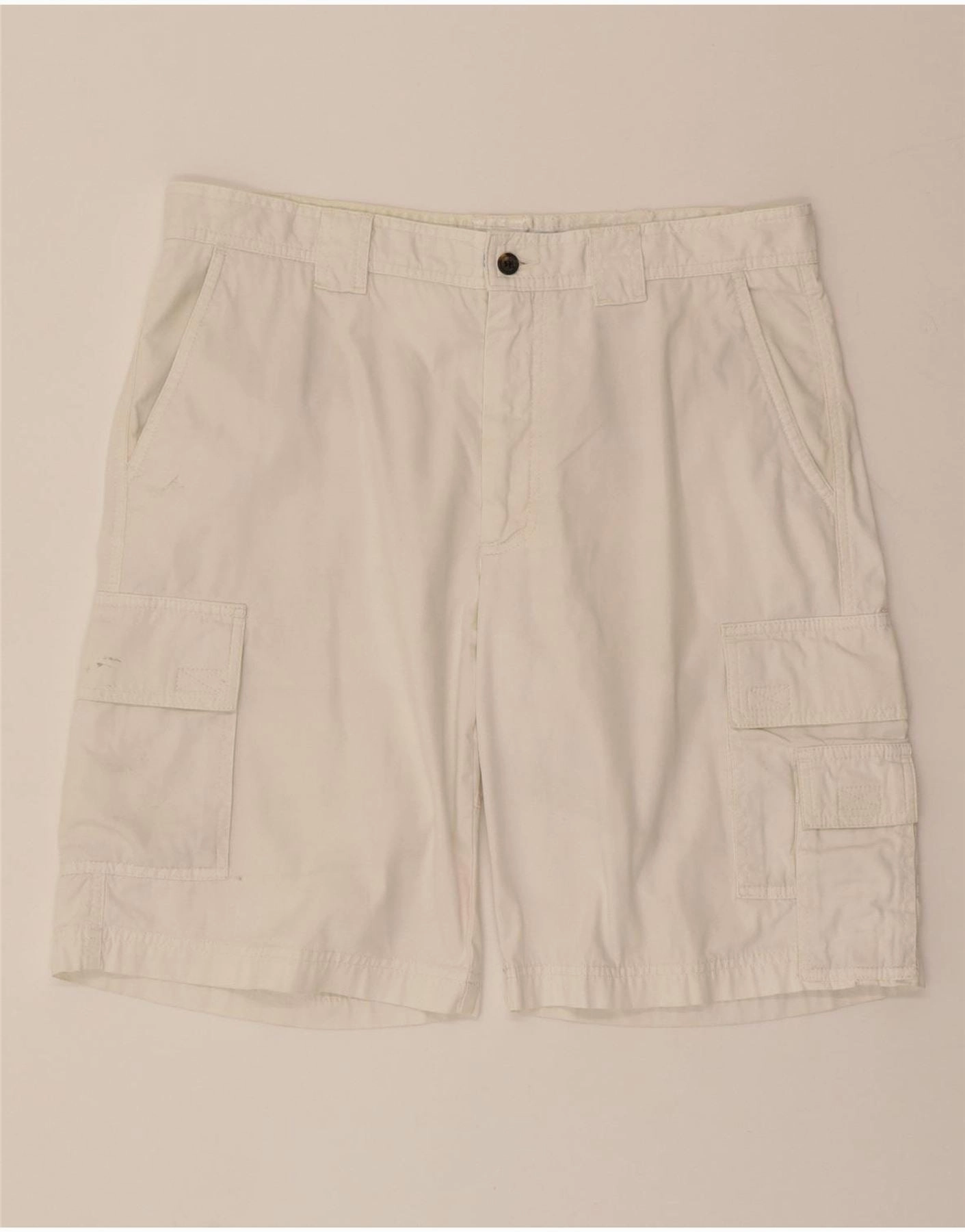 Soft Elastic MCGREGOR Mens Cargo Shorts W36 Large White Cotton