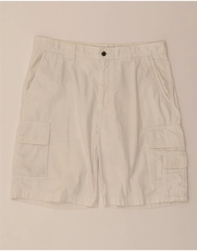 Soft Elastic MCGREGOR Mens Cargo Shorts W36 Large White Cotton