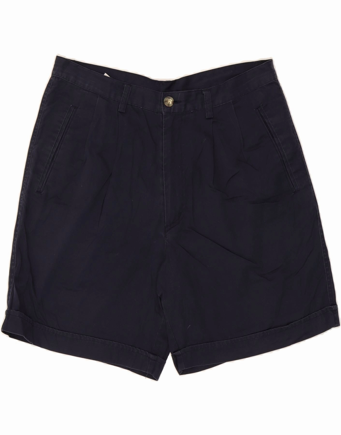RIFLE Mens Pegged Chino Shorts W33 Medium Navy Blue Cotton All Fit Wide Range Motion