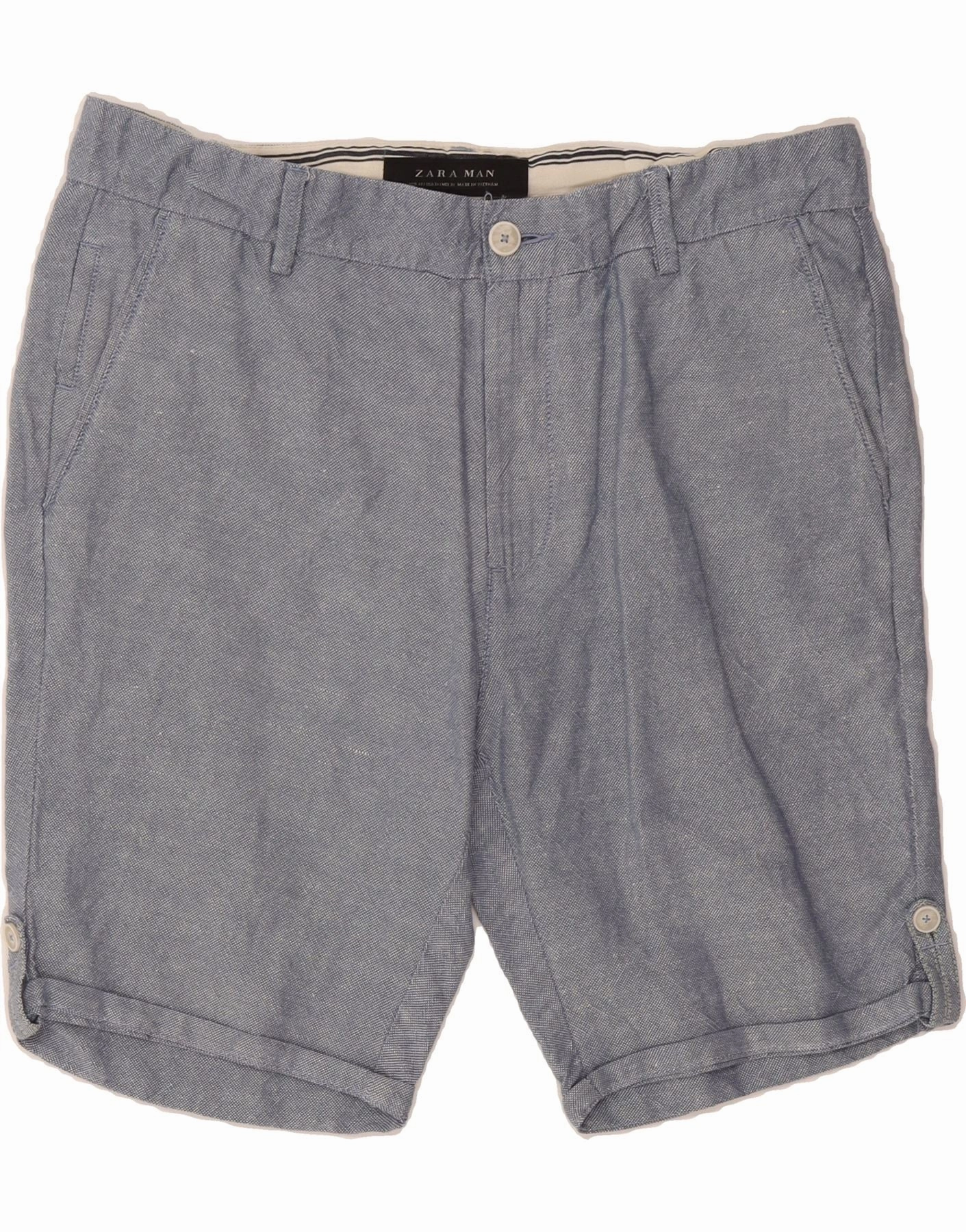 ZARA Mens Chino Shorts EU 40 Medium W31  Blue Moisture Wicking Lining Anti Pilling Surface