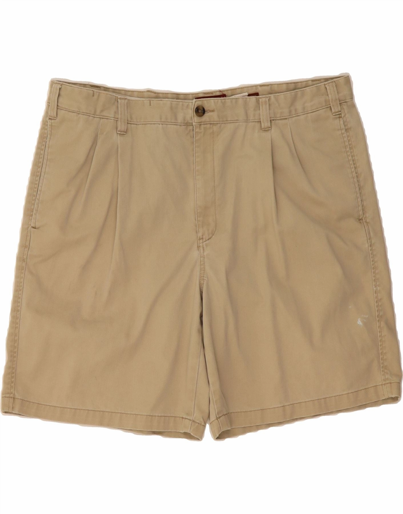 Soft Layers Tailored Fit EDDIE BAUER Mens Khakis Pegged Chino Shorts W42 2XL Beige Cotton