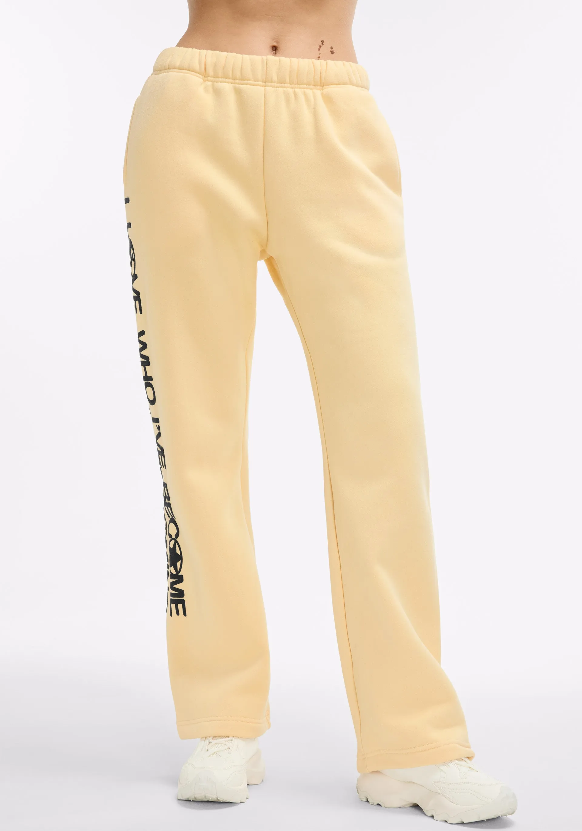Relaxed fit wear Comfy Vibes I Love Who I??ve Become Wide Leg Sweatpants