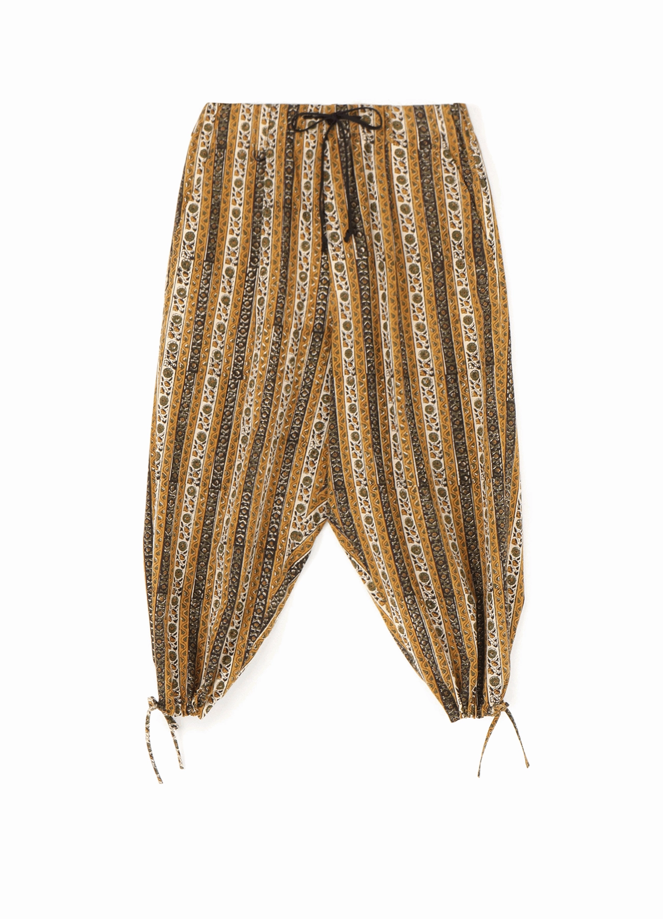 INDIAN BLOCK PRINT FLOWER PATTERN ONE TUCK DRAW STRING PANTS Comfortable Leg