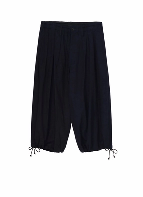 Fashionable Cut Flattering Fit INDIGO DYED COTTON TWILL BALLOON PANTS