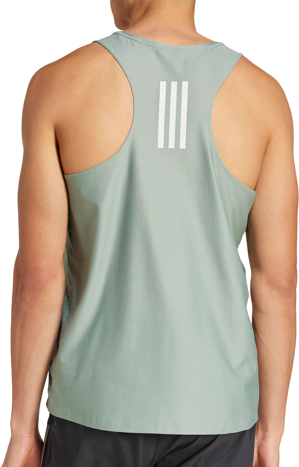 Layered Hem Design adidas Own The Run Mens Running Vest - Green