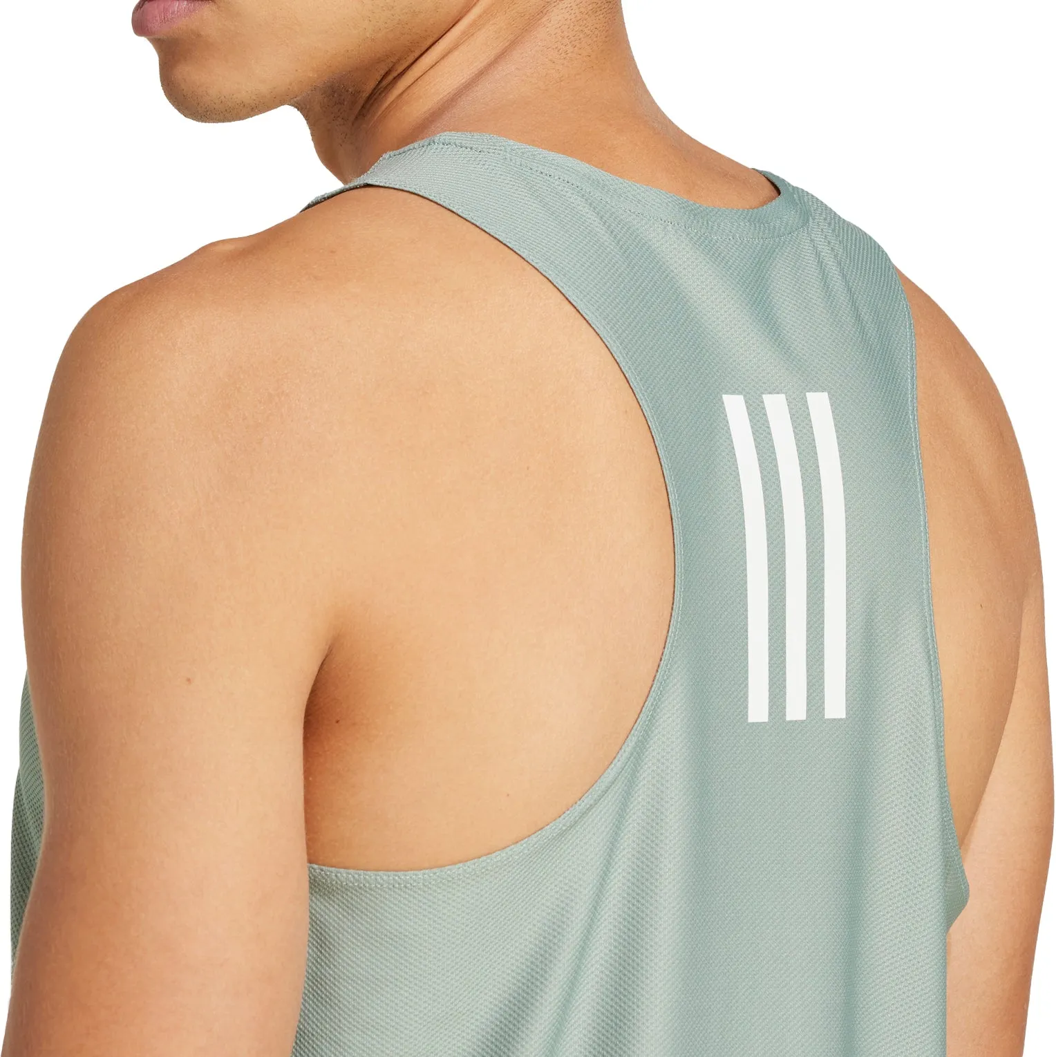 adidas Own The Run Mens Running Vest - Green Hooded Sport Integration