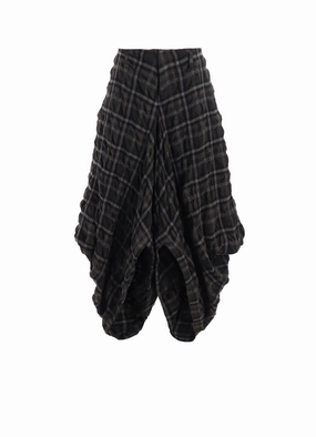 INK DYEING PLAID BOX PANTS B Softened Hem