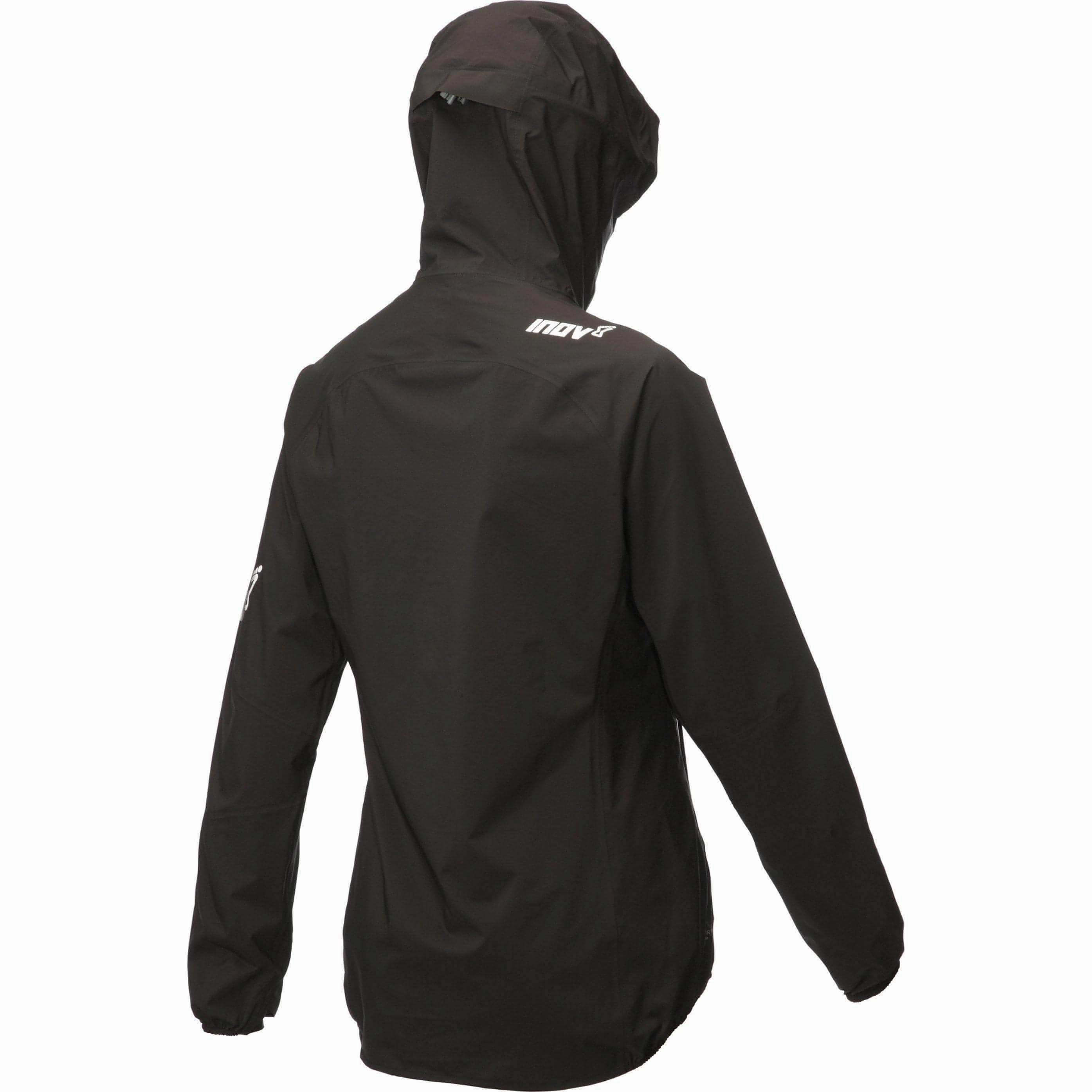 Inov8 Stormshell Waterproof Womens Running Jacket - Black Temperature Regulating Fabric Flexible Hem