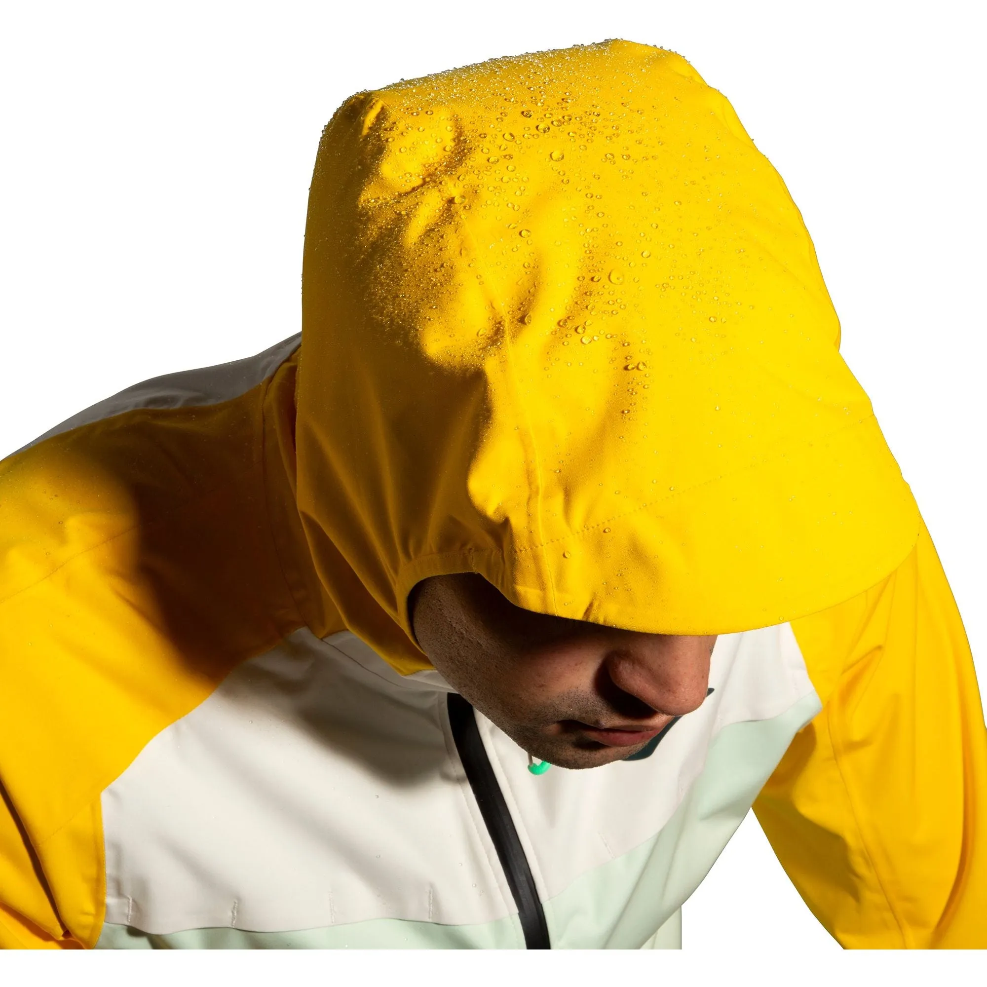 Brooks High Point Waterproof Mens Running Jacket - Yellow Flexible Elbow Panels