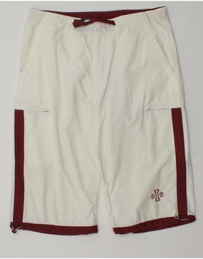 Lightweight Flex INVICTA Mens Cargo Bermuda Shorts IT 52 XL W35 White Colourblock Cotton