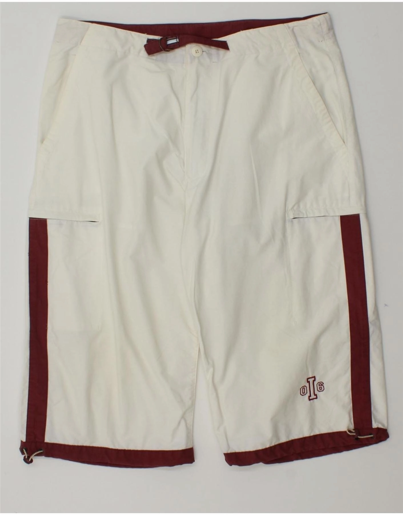 Lightweight Flex INVICTA Mens Cargo Bermuda Shorts IT 52 XL W35 White Colourblock Cotton