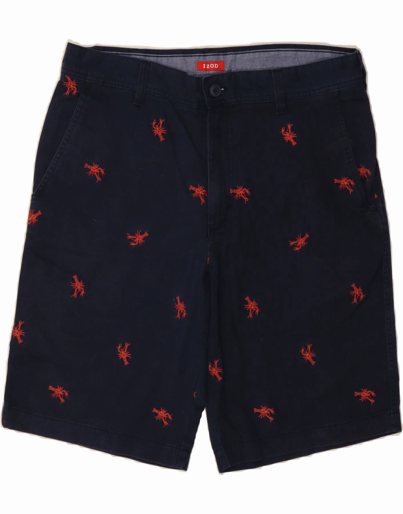 Stay Active tall size IZOD Mens Abstract Pattern Chino Shorts W34 Large  Navy Blue