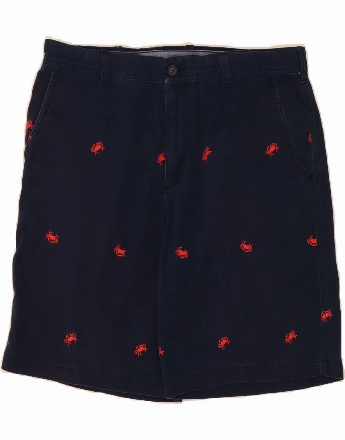 IZOD Mens Abstract Pattern Chino Shorts W36 Large  Navy Blue Cotton regular size