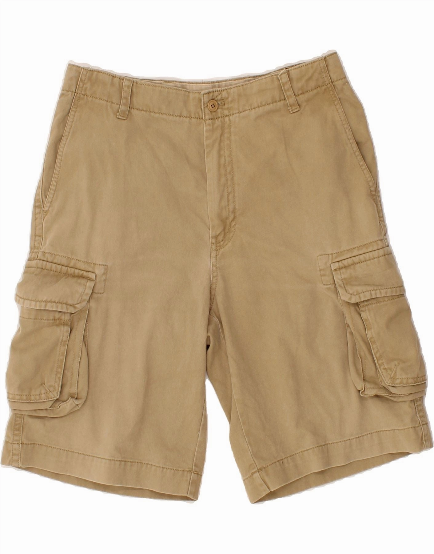 Anti Cling Technology Sleek Waist IZOD Mens Cargo Shorts W30 Medium  Beige Cotton