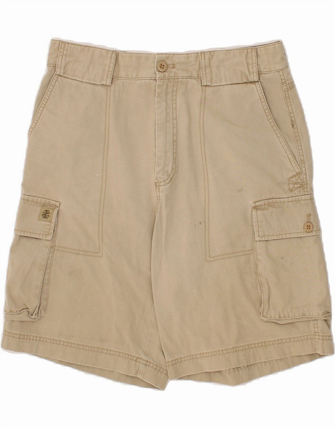 IZOD Mens Cargo Shorts W32 Medium Beige Cotton Hypoallergenic fabric