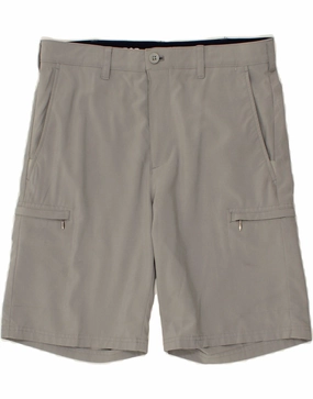IZOD Mens Cargo Shorts W32 Medium  Grey Polyester garden work Cool Vibe