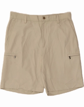 IZOD Mens Cargo Shorts W33 Medium Beige Cotton plus-size choice Recycled Elastic Trim
