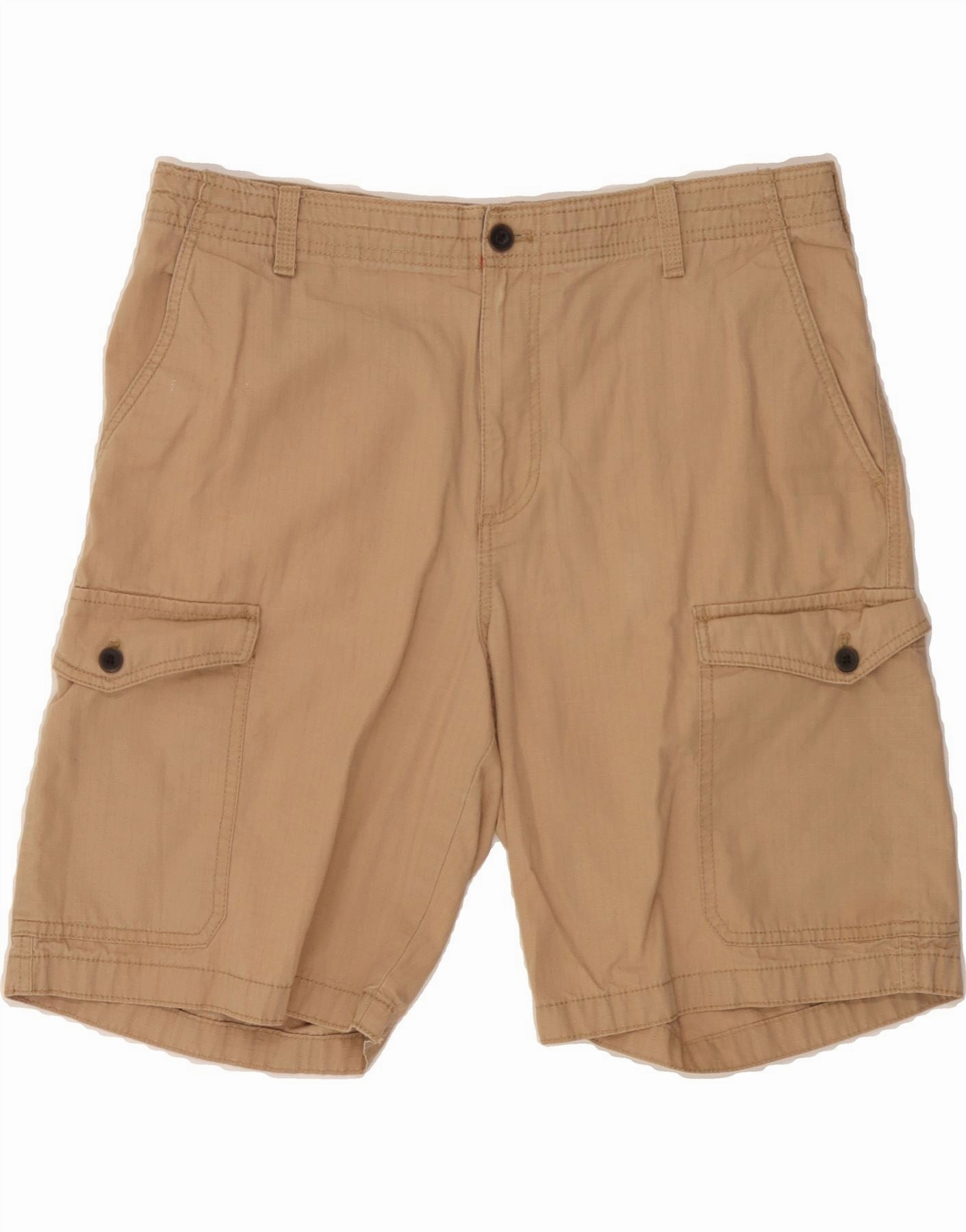 IZOD Mens Cargo Shorts W34 Large Beige Cotton Chill Fit Design