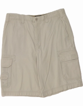 Freestyle Comfort IZOD Mens Cargo Shorts W34 Large Grey Cotton
